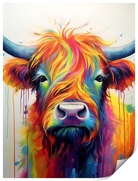 Highland Cow Portrait Print by Steve Smith
