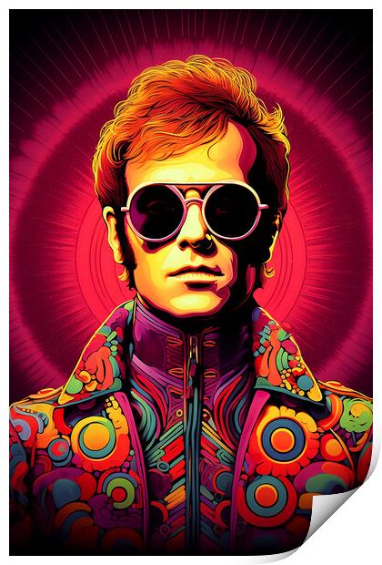 Elton John Print by Steve Smith