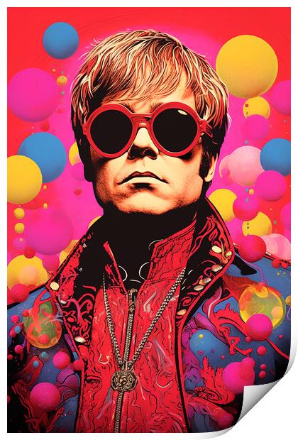 Elton John Print by Steve Smith