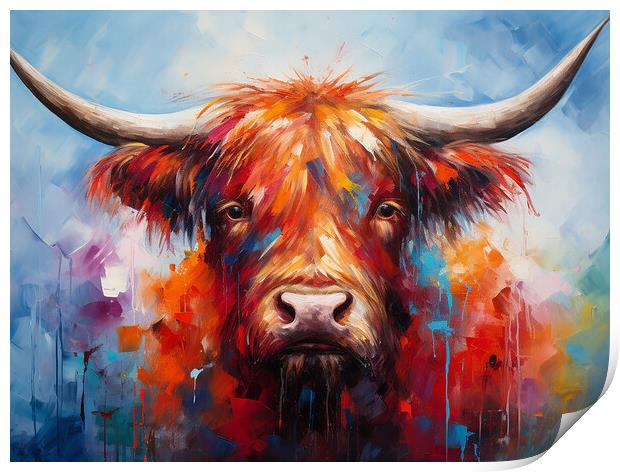 Highland Cow Painting Print by Steve Smith