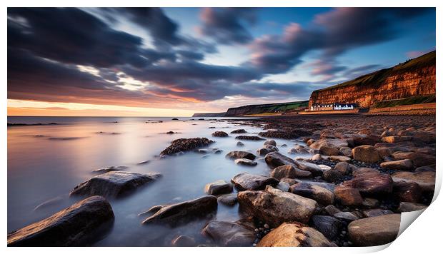 Robin Hoods Bay Sunrise Print by Steve Smith