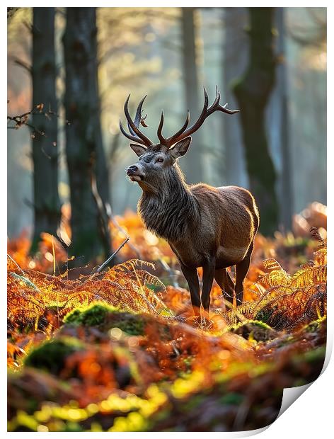Scottish Red Deer Stag Print by Steve Smith