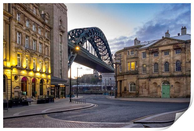 Queen Street To Tyne Bridge Print by Steve Smith