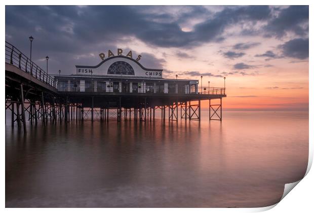 Cleethorpes Pier Sunrise Print by Steve Smith