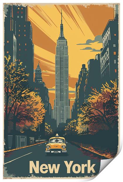 New York Retro Poster Print by Steve Smith