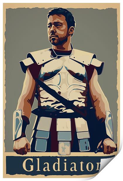 Gladiator Retro Poster Print by Steve Smith
