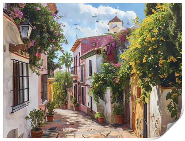 Marbella Old Town Print by Steve Smith