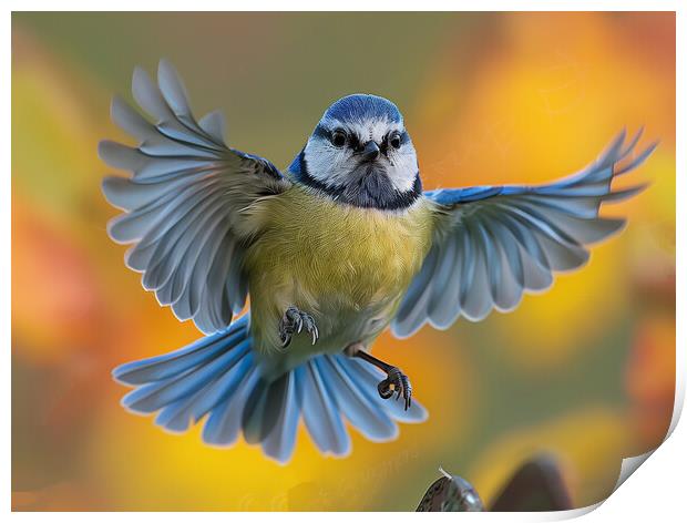 Blue Tit Print by Steve Smith