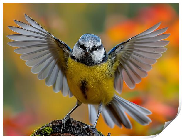 Blue Tit Print by Steve Smith