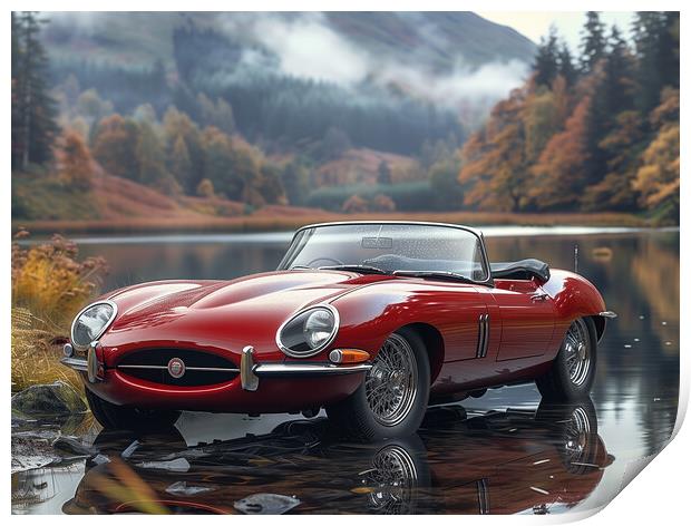 E Type Jaguar Print by Steve Smith