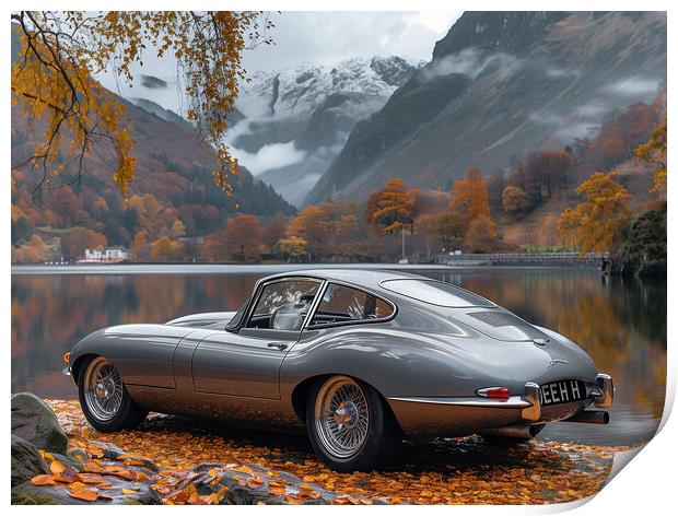 E Type Jaguar Print by Steve Smith