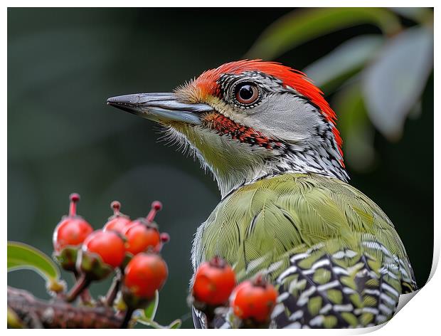 Green Woodpecker Print by Steve Smith