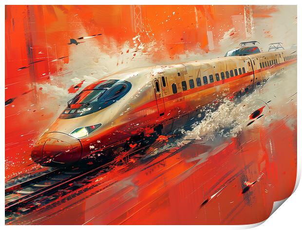 Japanese Bullet Train Art Print by Steve Smith