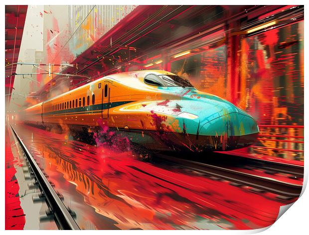 Japanese Bullet Train Art Print by Steve Smith