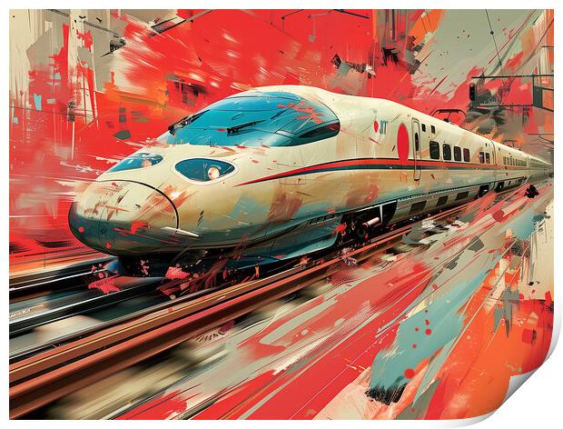 Japanese Bullet Train Art Print by Steve Smith