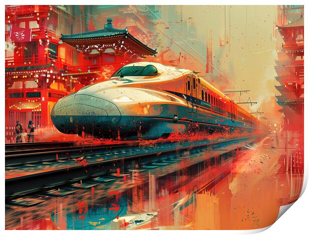 Japanese Bullet Train Art Print by Steve Smith
