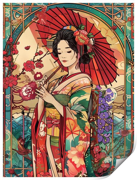 Geisha Girl Art Print by Steve Smith