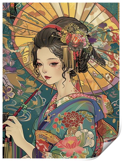 Geisha Girl Art Print by Steve Smith