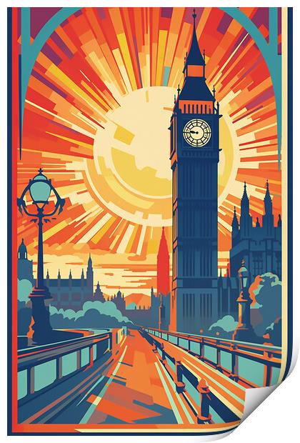 Vintage Travel Poster London Print by Steve Smith