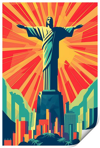 Vintage Travel Poster Rio De Janeiro Print by Steve Smith