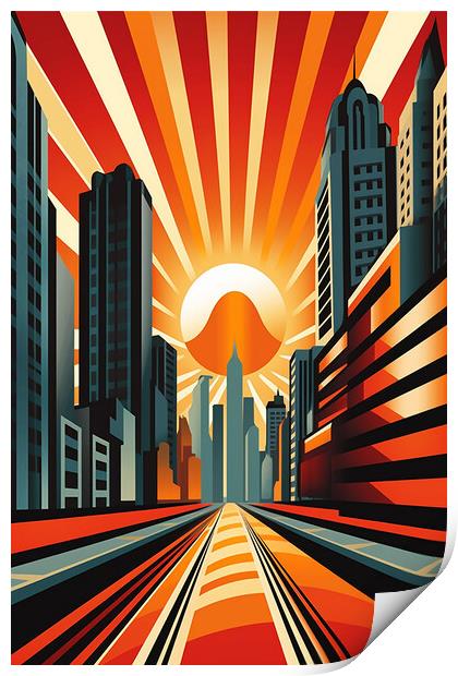 Vintage Travel Poster Chicago Print by Steve Smith