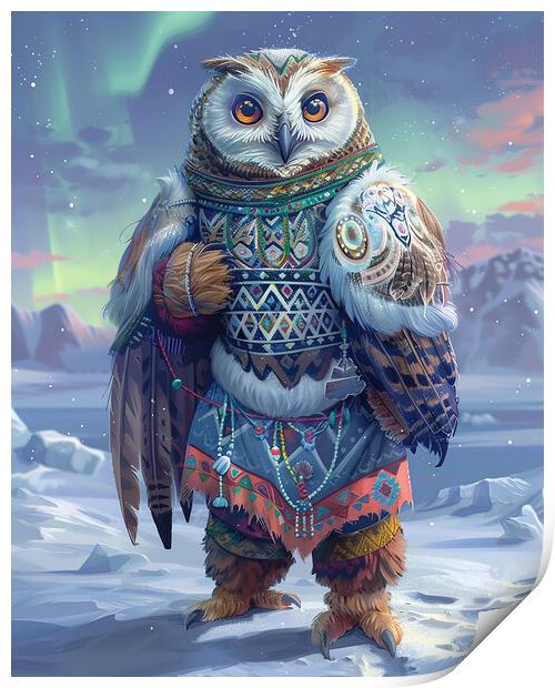Arctic Anthropomorphic Owl Print by Steve Smith