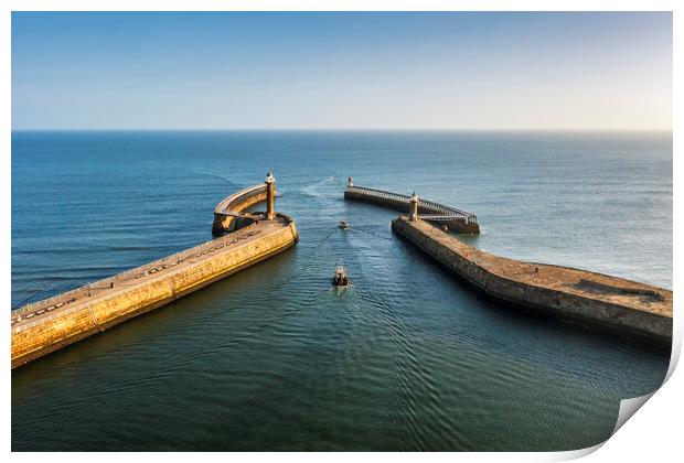 Whitby Harbour Entrance Print by Tim Hill