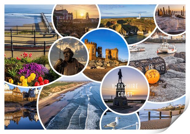 Yorkshire Coast Collage Print by Tim Hill