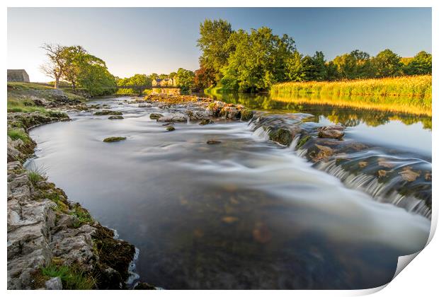 Linton Falls, River Wharfe, Grassington Print by Tim Hill