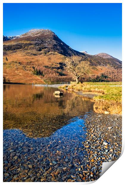 Winter Fishermen at Buttermere Print by Tim Hill