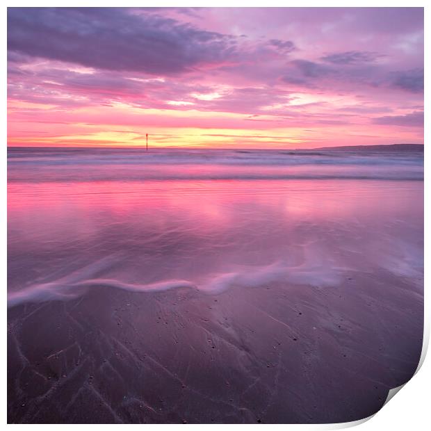 Surreal Pink Tide Sunrise Print by Tim Hill