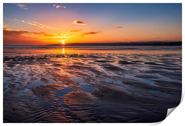 Golden Hour Sunrise over Filey Beach Print by Tim Hill