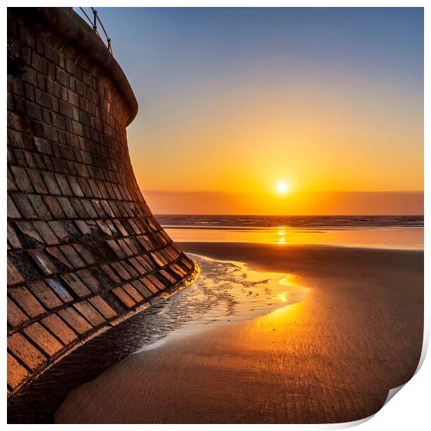 Golden Sunrise over Filey Beach Print by Tim Hill