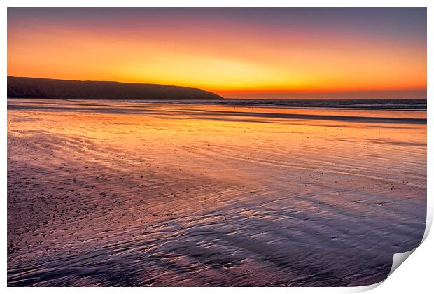 Golden Sunrise on Filey Beach Print by Tim Hill