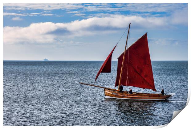 Three Brothers Sailing Cobble Bridlington Print by Tim Hill