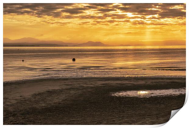 Sunlight over Abersoch Bay Print by Tim Hill