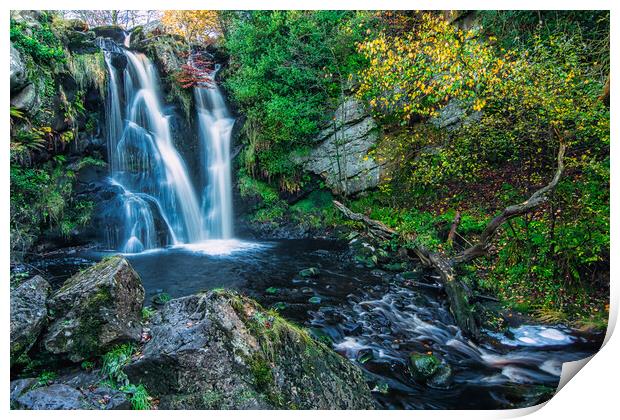 Enchanting Autumn Waterfall in Valley of Desolatio Print by Tim Hill