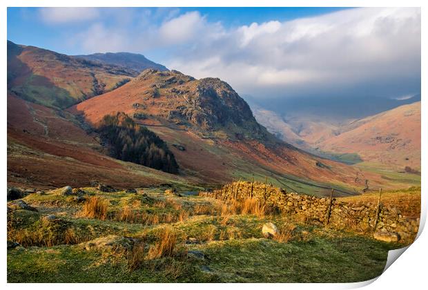 Kettle Crag and Pike Of Blisco Cumbria Print by Tim Hill