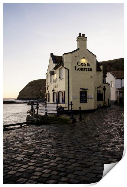 Cod & Lobster Pub, Staithes, North Yorkshire Print by Tim Hill