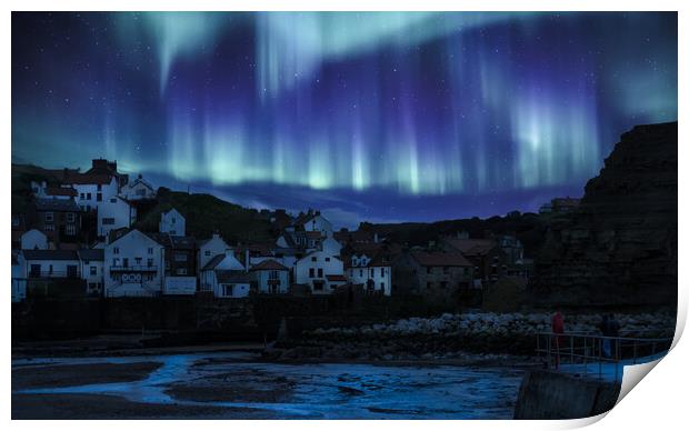 Enchanted Staithes Night Print by Tim Hill