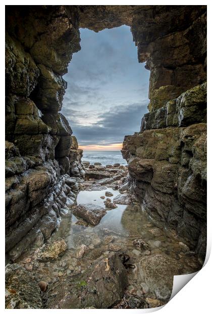 Rock Arch at Thornwick Bay Print by Tim Hill