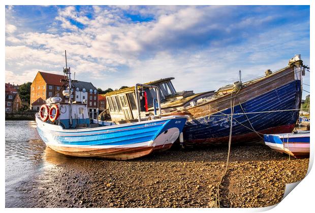 Whitby River Esk Abandoned Wooden Boat Print by Tim Hill