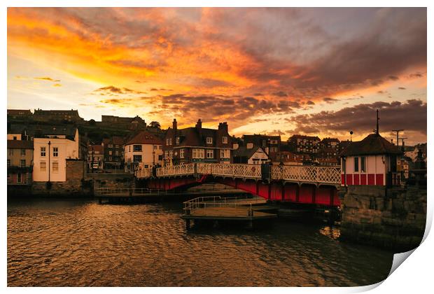 Whitby swingbridge North Yorkshire Print by Tim Hill
