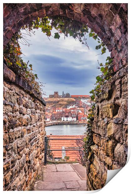 Whitby Abbey from West Cliff Tunnel Print by Tim Hill