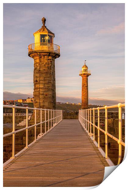 New Whitby East Pier Footbridge Print by Tim Hill