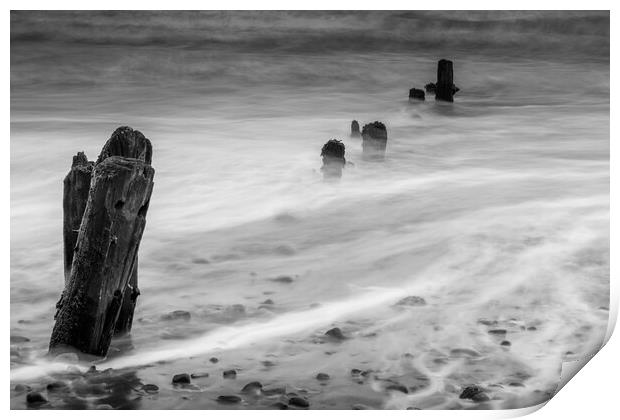 Sandsend Seascape Black and White Print by Tim Hill