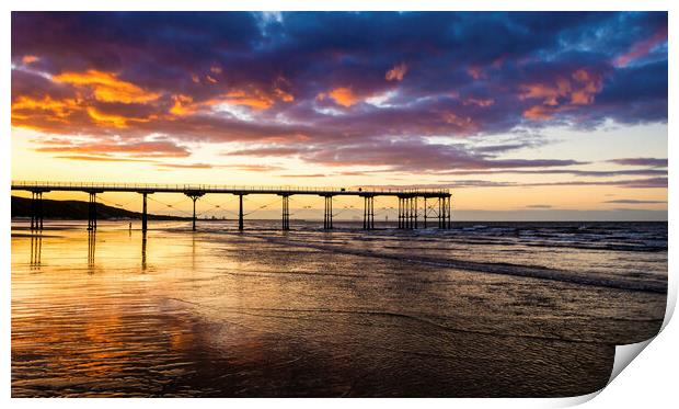 Saltburn Sunset Print by Tim Hill