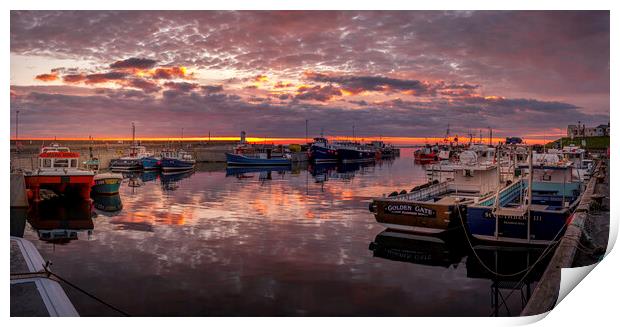 Calm Sunrise Over Seahouses Harbour Print by Tim Hill