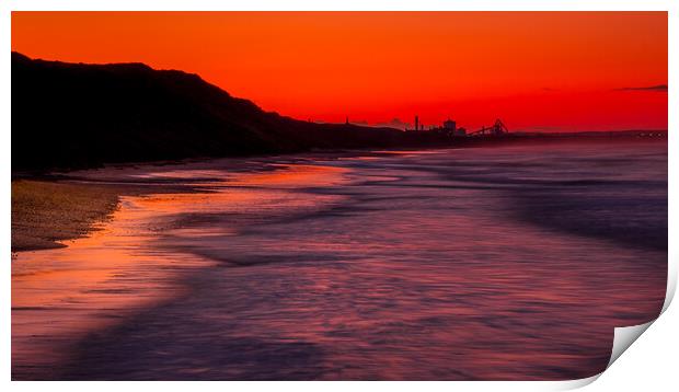 Redcar Steelworks at Sunset Print by Tim Hill