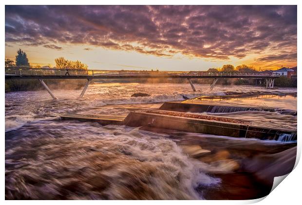 Majestic Sunrise Over Flooded Castleford Print by Tim Hill